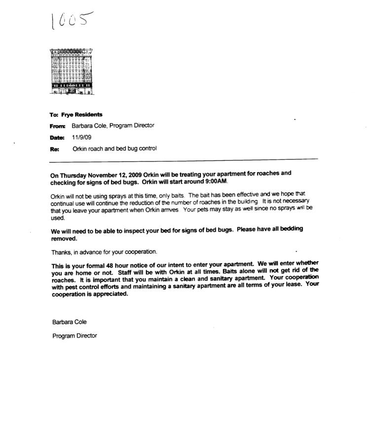 Notice Of Entry / Inspection - Orkin
