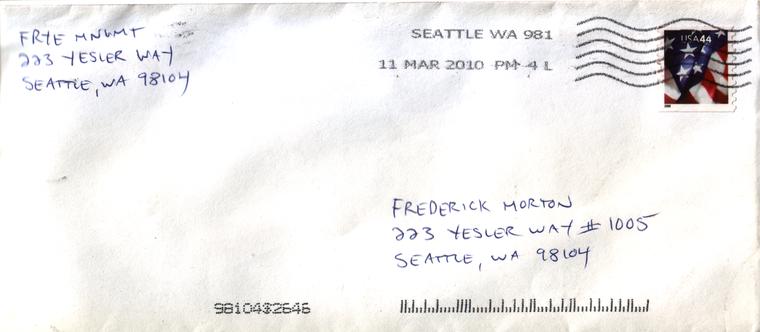10 Day Notice (Dates Are Wrong) Envelope