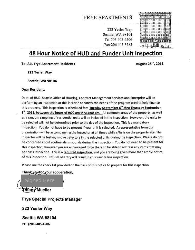 Notice Of Entry / Inspection Page 1