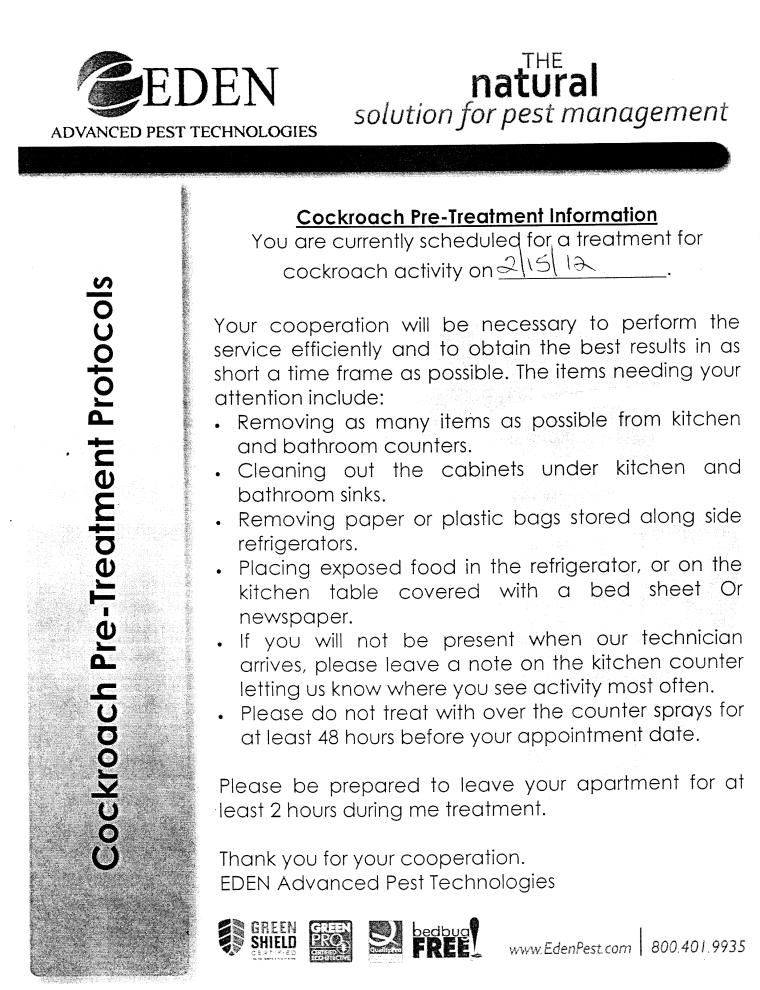 Notice Of Entry / Inspection - Eden Pest Control Page 2