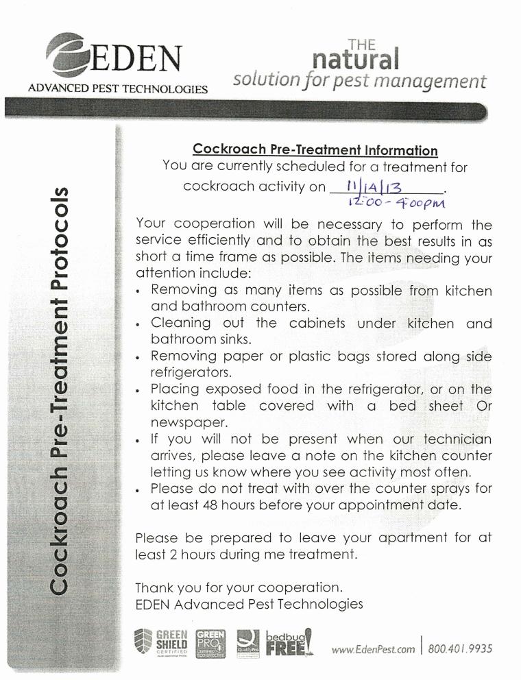 Notice Of Entry / Inspection - Eden Pest Control Page 2
