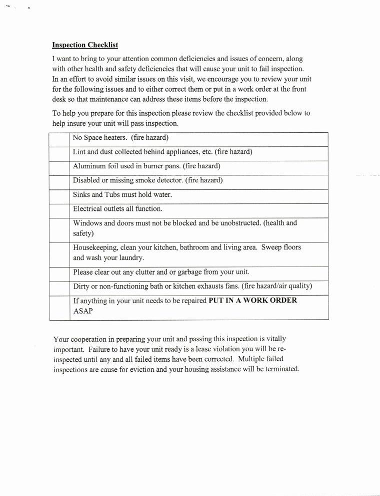 Notice Of Entry / Inspection Page 2