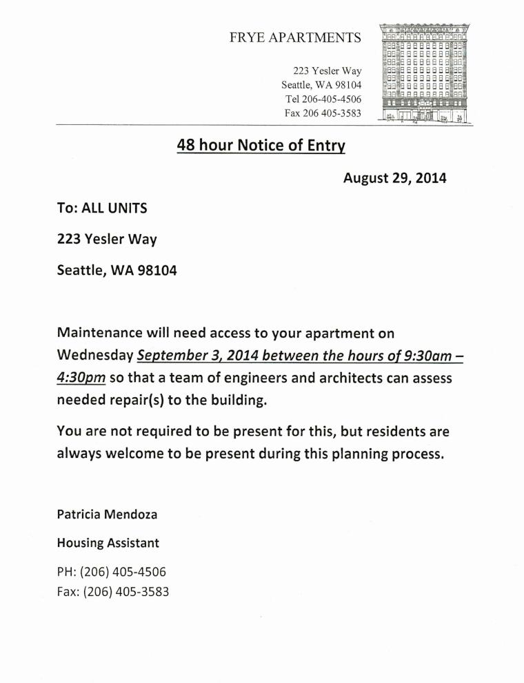 Notice Of Entry / Inspection