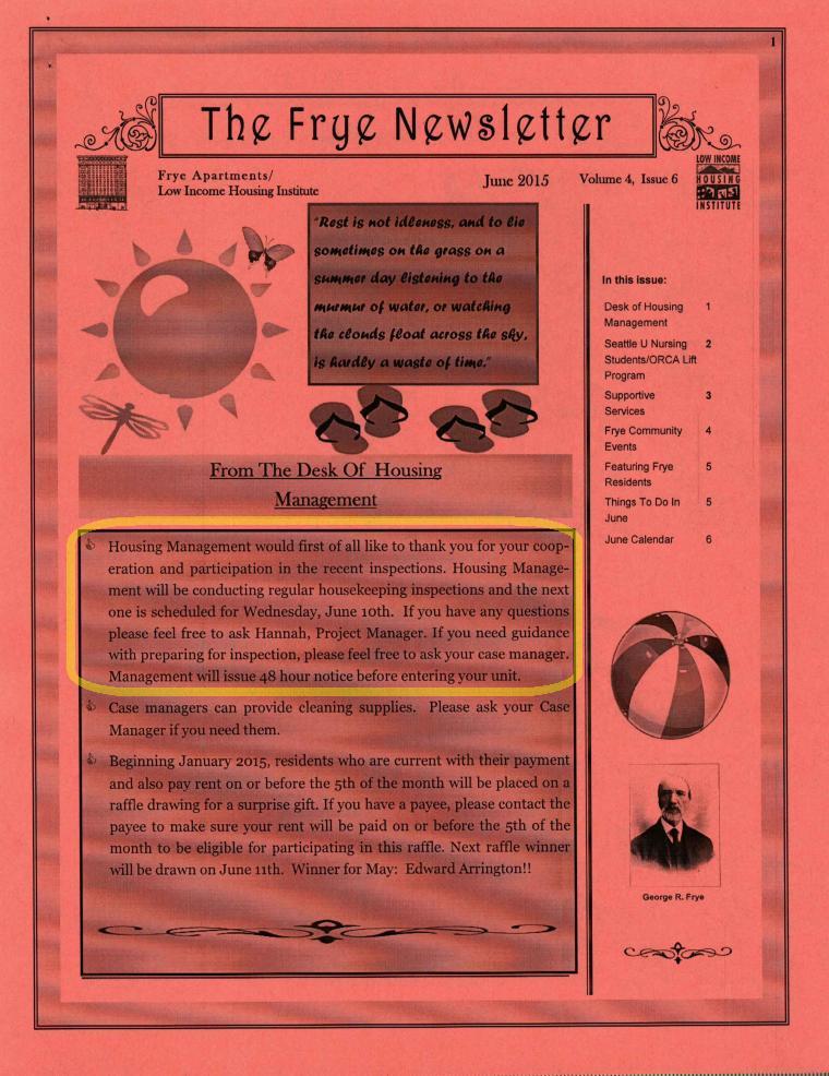 Frye June News Letter Front