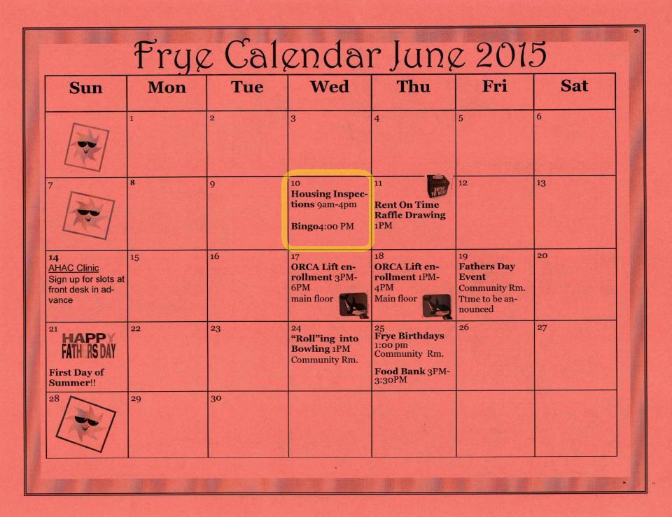 Frye June News Letter Back