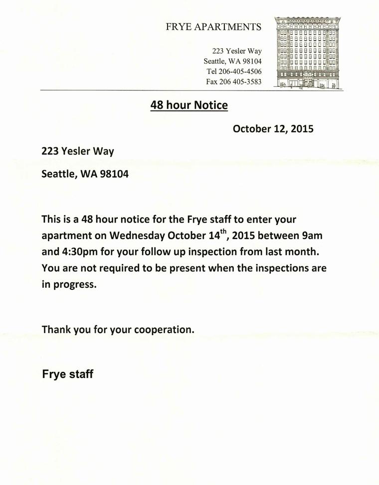 Notice Of Entry Eor Follow Up Inspection