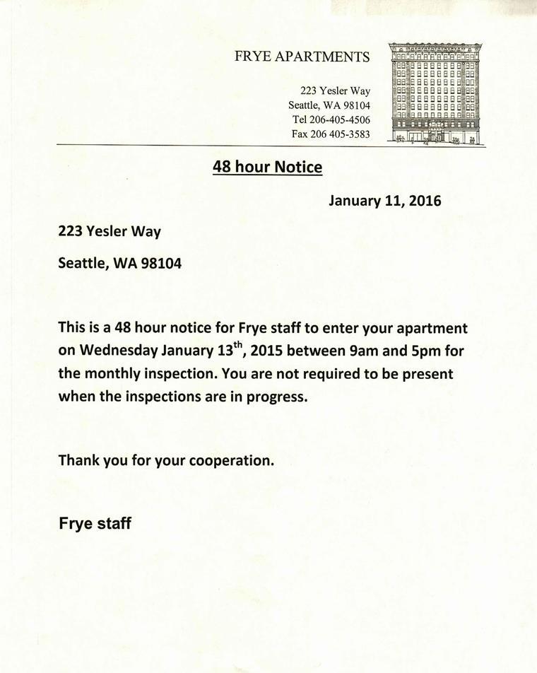 Notice Of Entry / Inspection