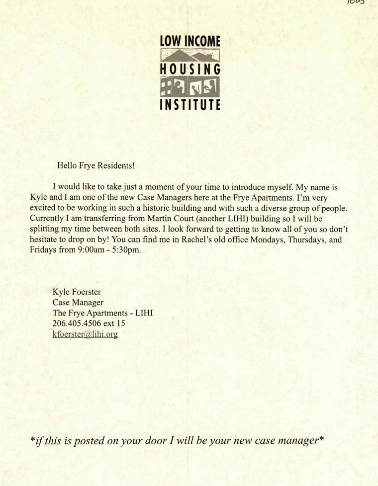 Kyle Foerster Case Manager Notice