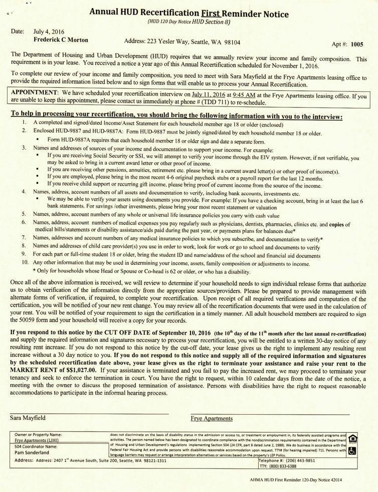 First Notice Of Annual Review Page 1