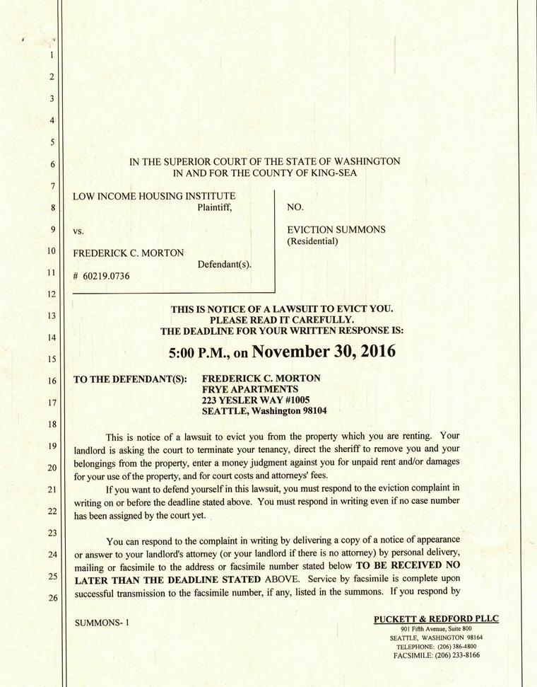 Eviction Notice From Lawyer Page 1
