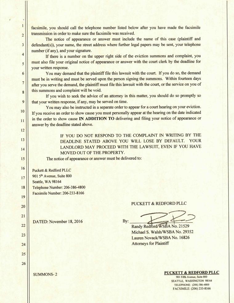 Eviction Notice From Lawyer Page 2