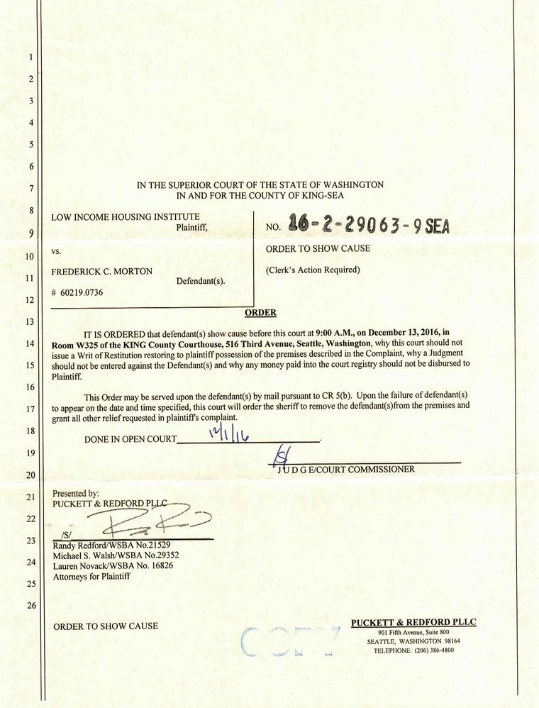 Letter From Frye Attorneys Page 1
