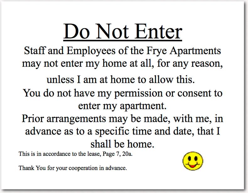 Do Not Enter Door Sign One