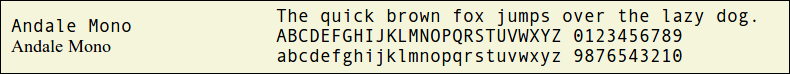 Picture Preview of The Font Andale Mono 