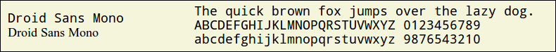 Picture Preview of The Font Droid Sans Mono 