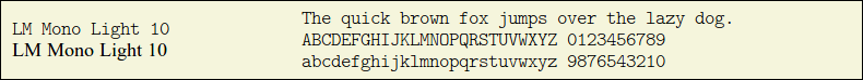 Picture Preview of The Font LM Mono Light 10 