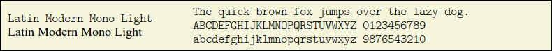 Picture Preview of The Font Latin Modern Mono Light 