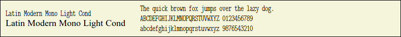 Picture Preview of The Font Latin Modern Mono Light Cond 