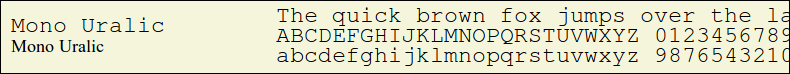 Picture Preview of The Font Mono Uralic 