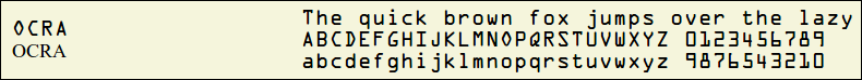 Picture Preview of The Font OCRA 