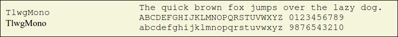 Picture Preview of The Font TlwgMono 