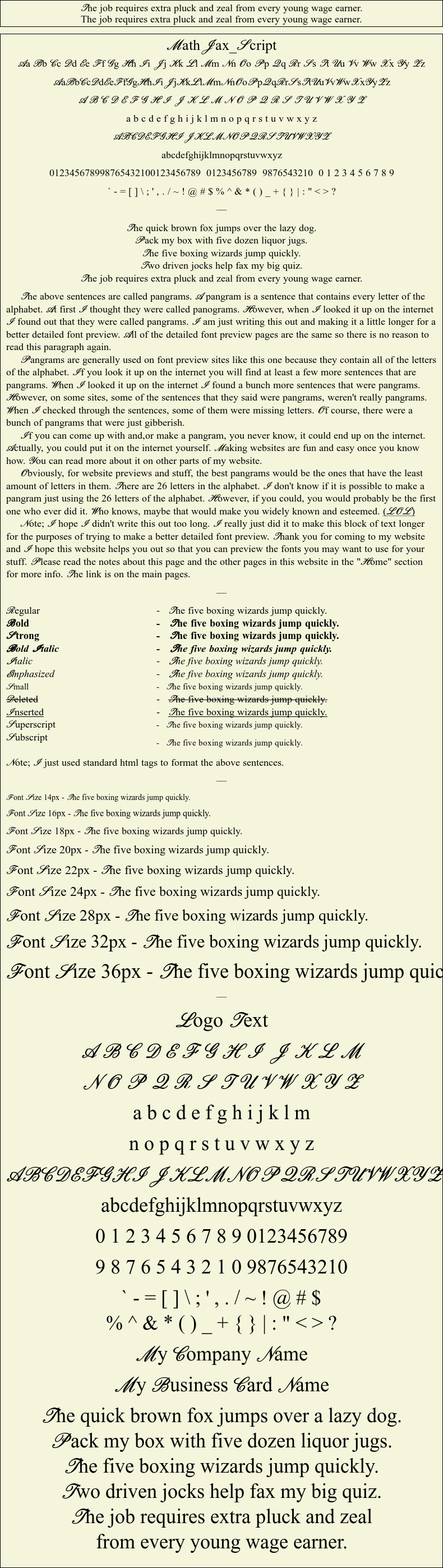Detailed Picture Preview of The Font - MathJax_Script