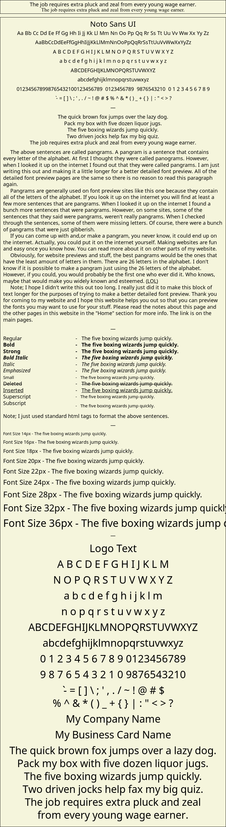 Detailed Picture Preview of The Font - Noto Sans UI
