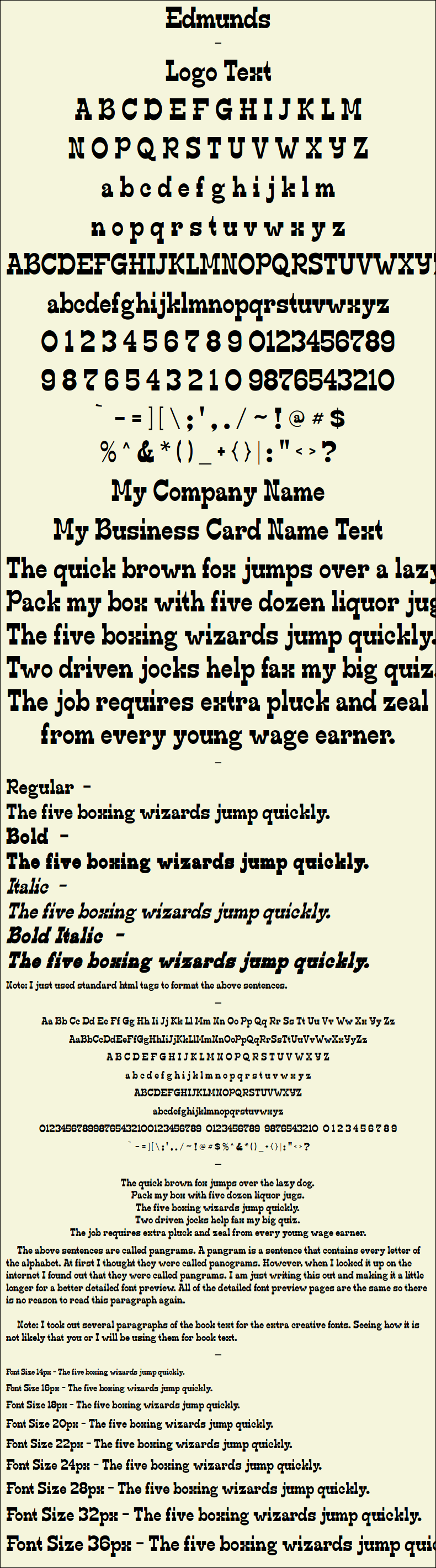 Detailed Picture Preview of The Font - Edmunds