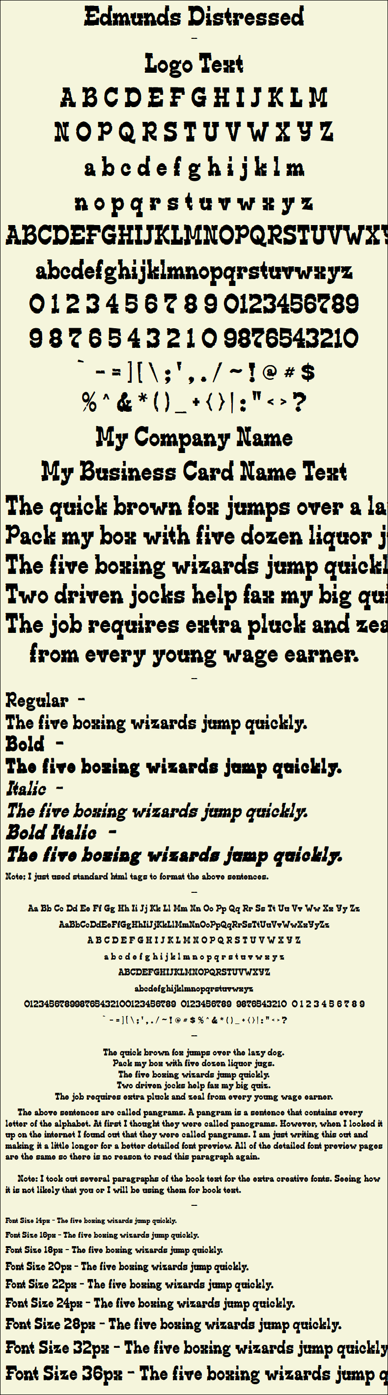 Detailed Picture Preview of The Font - Edmunds Distressed