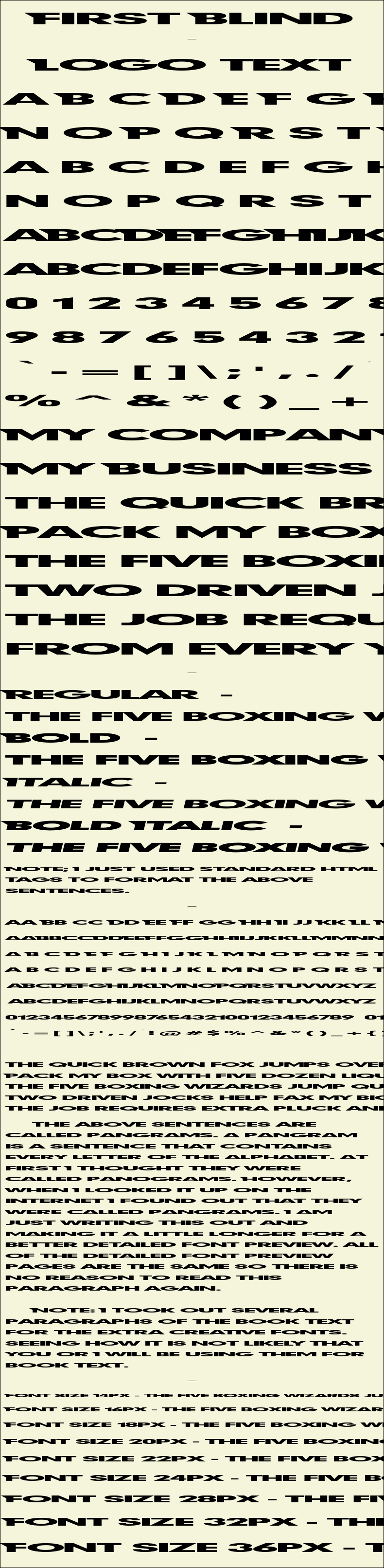 Detailed Picture Preview of The Font - First Blind
