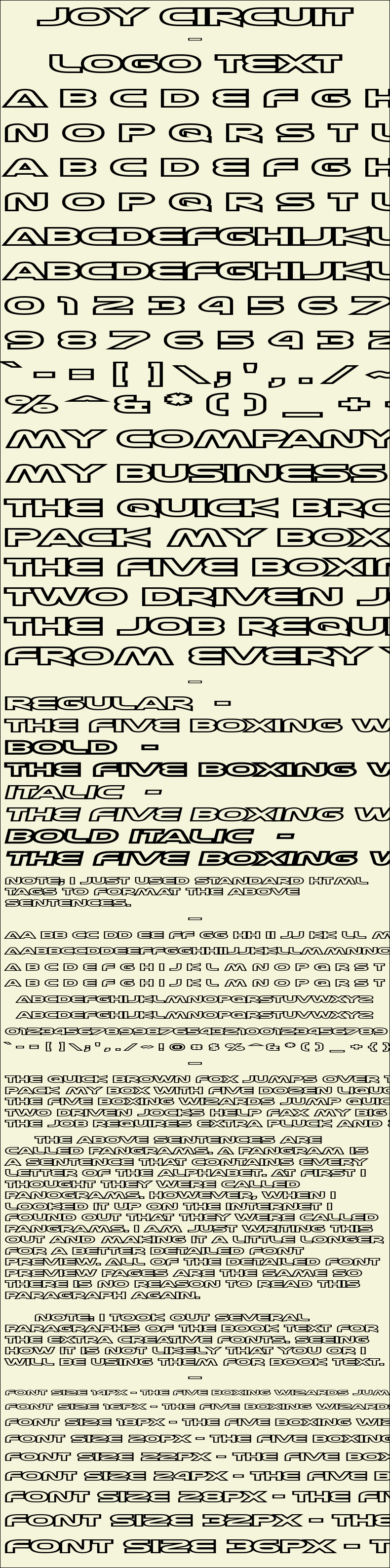 Detailed Picture Preview of The Font - Joy Circuit
