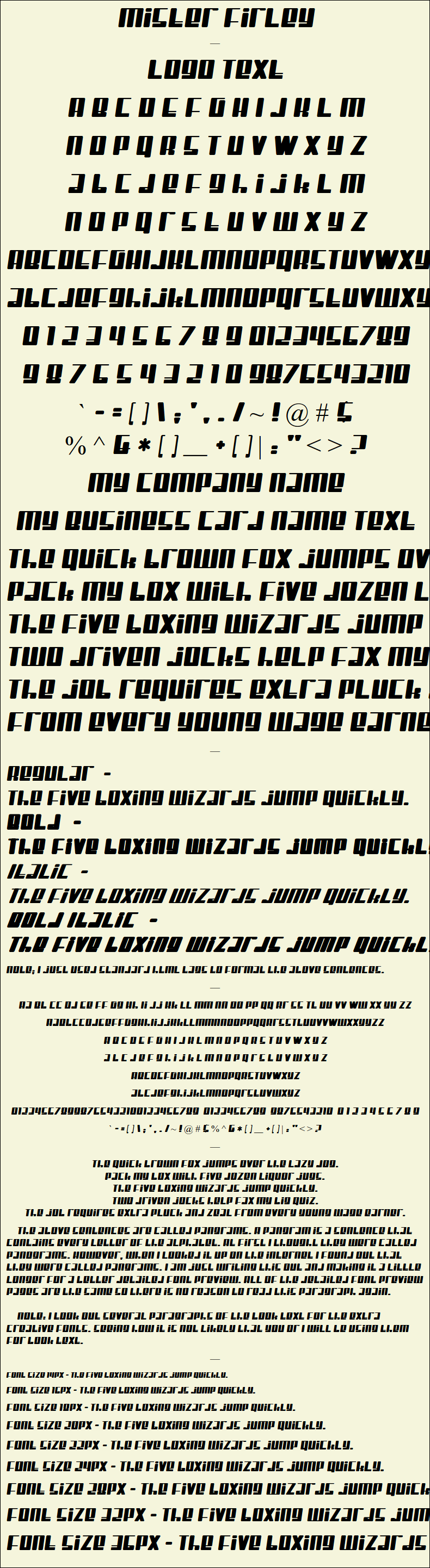 Detailed Picture Preview of The Font - Mister Firley