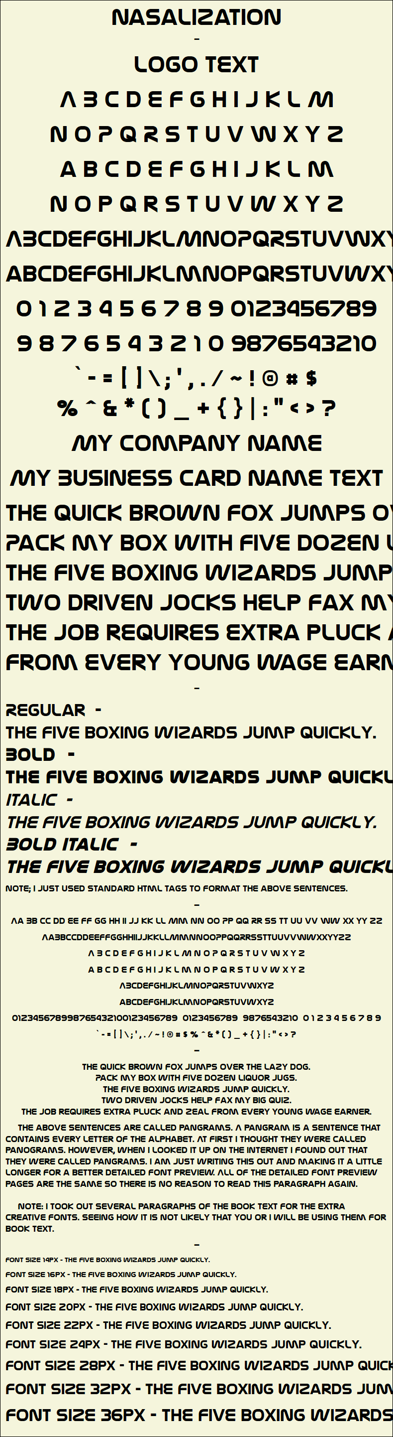 Detailed Picture Preview of The Font - Nasalization