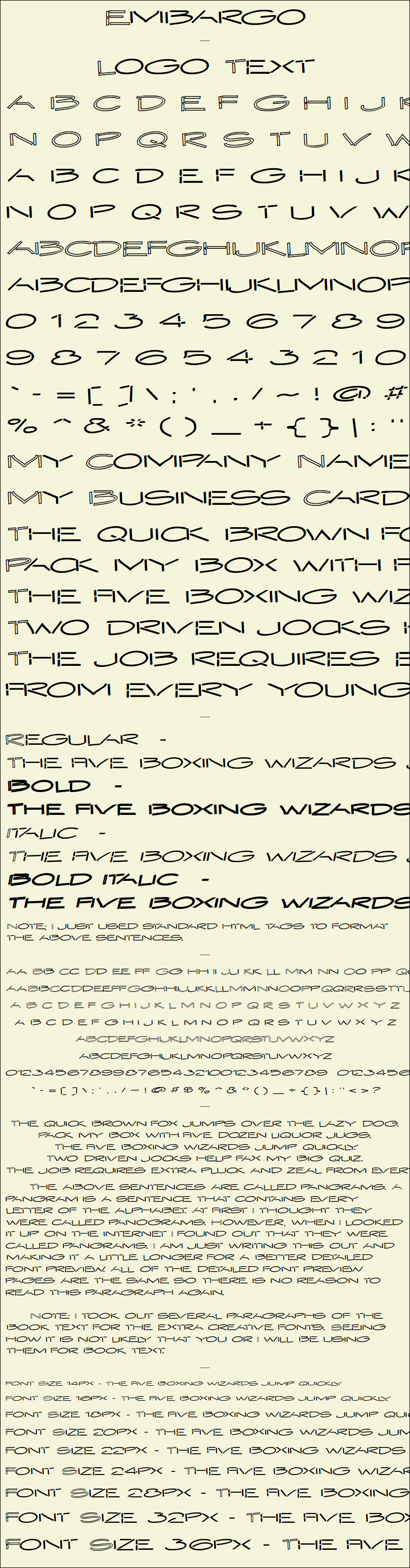 Detailed Picture Preview of The Font - Embargo