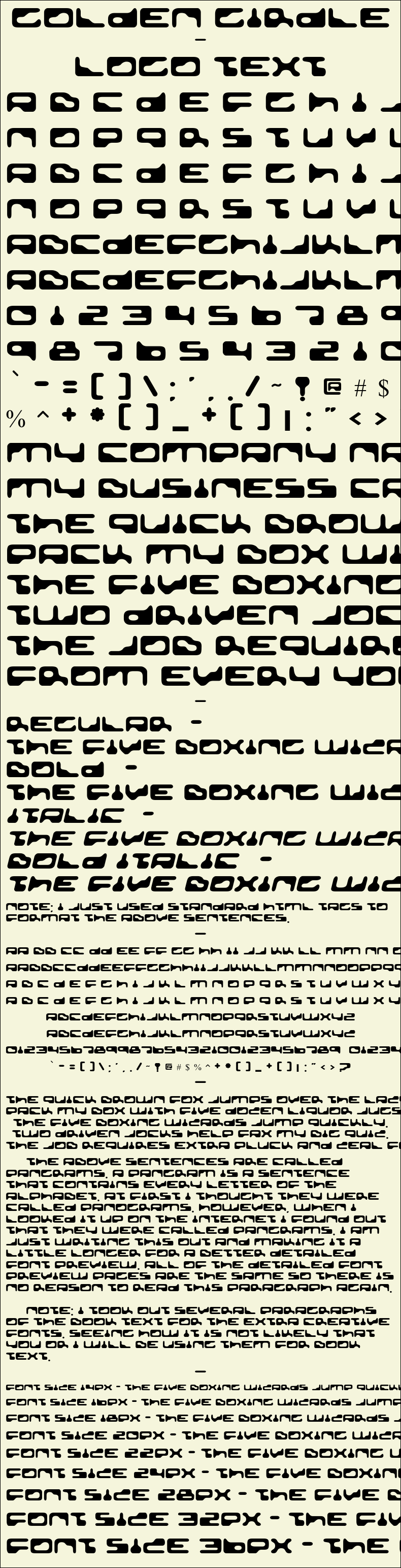 Detailed Picture Preview of The Font - Golden Girdle