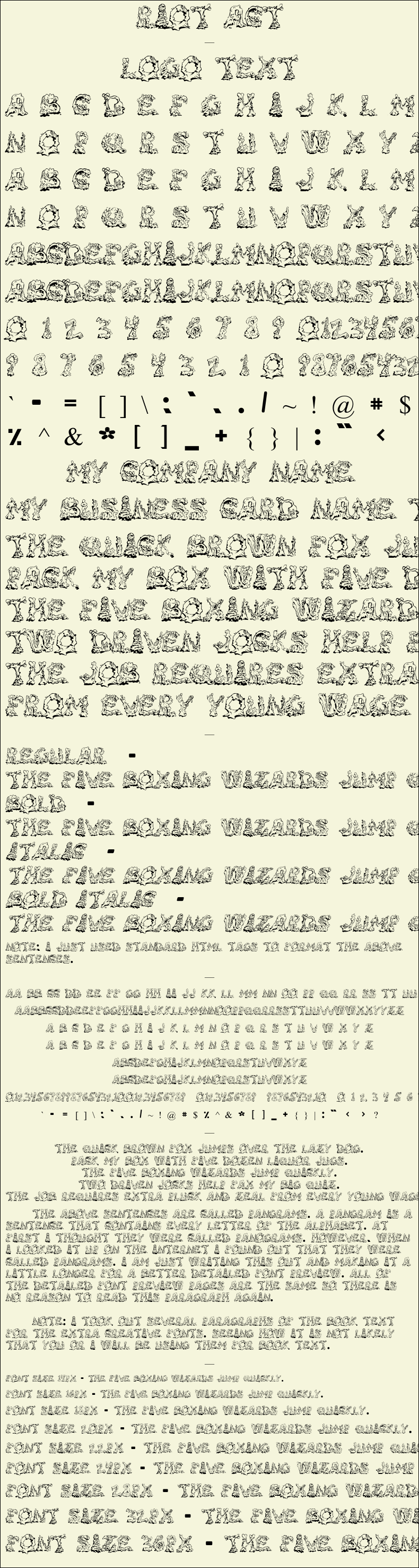 Detailed Picture Preview of The Font - Riot Act