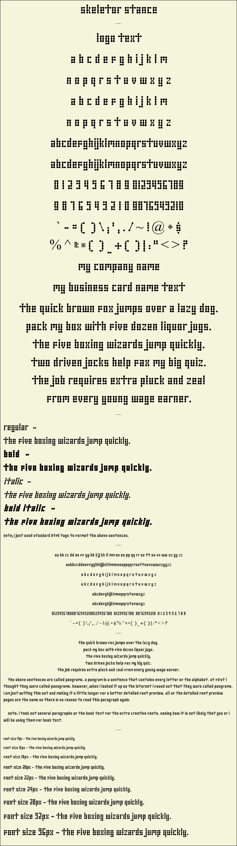 Detailed Picture Preview of The Font - Skeletor Stance