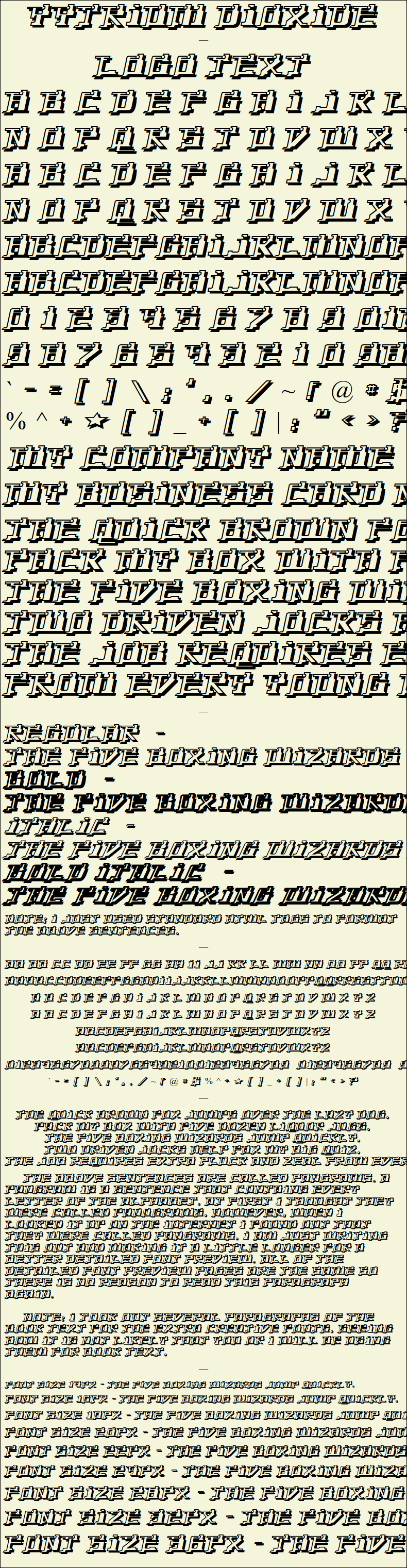 Detailed Picture Preview of The Font - Yytrium Dioxide